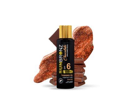 Opalovací olej SUN BRONZ SPF 6 s třpytivým efektem - Chocolate