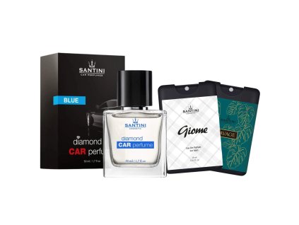 Zvýhodněný set - Vůně do auta Blue & pánský mini parfém Giome a Savage