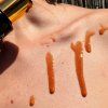 Opalovací olej SUN BRONZ SPF 6 s třpytivým efektem - Melon