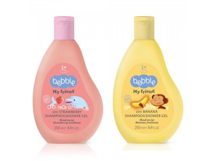 2308 duo set detsky sampon a sprchovy gel 2v1 bebble banan jahoda