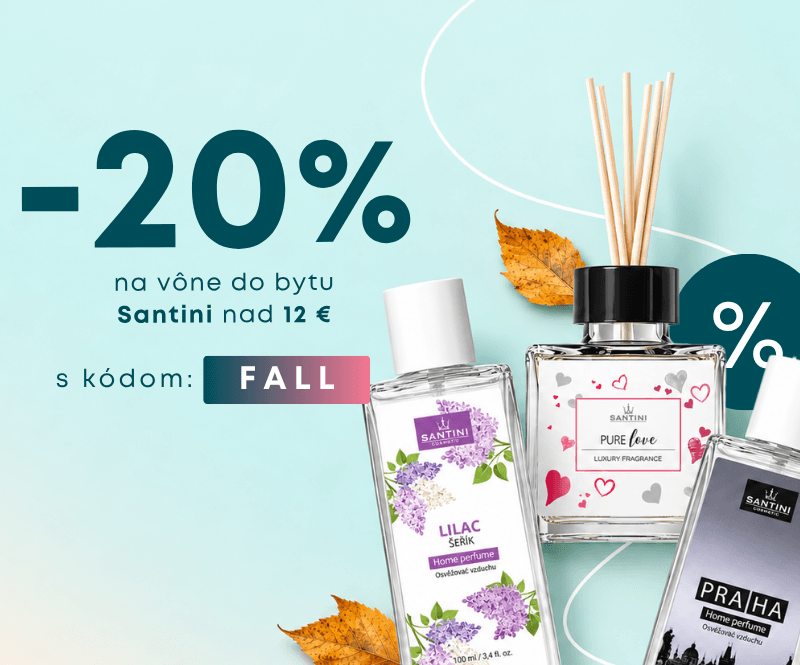 20% zľava na vône do bytu Santini nad 12 € | Aróma difuzéry | Vonné sviečky | Osviežovače vzduchu