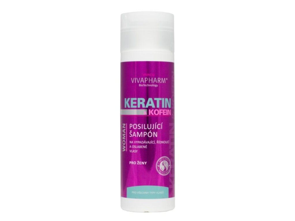 Keratínový šampón ​​na vlasy s kofeínom