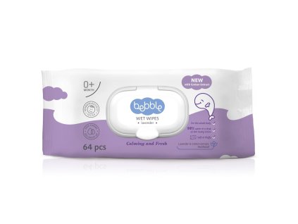 1453 2 bebble wet wipes lavender 64 pcs vlhcene ubrousky s levanduli 64 ks