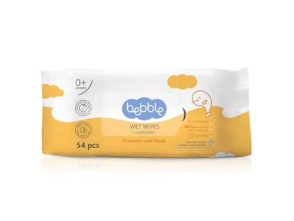 1456 1 bebble wet wipes camomile 54 pcs vlhcene ubrousky s hermankem 54 ks