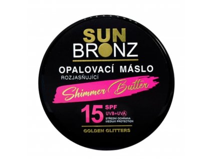 Rozjasňujúce opaľovacie maslo SUN BRONZ SPF 15 s trblietavým efektom - Maracuja