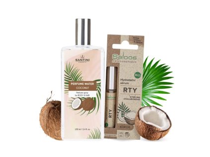 Zvýhodněný set Kokos - Parfémová voda & Hydratační sérum na rty