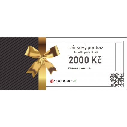 Dárkový poukaz e scooters.cz originál 2000 Kč