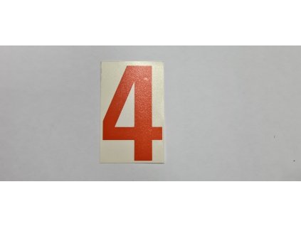 Samolepka - číslice oranžová č.4