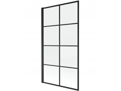 Vanová zástěna 70x140 čiré sklo černý profil