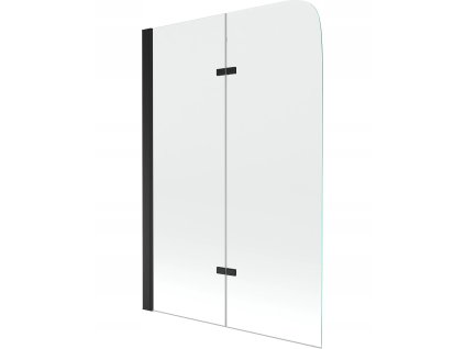 Vanová zástěna dvoudílná 80x140 čiré sklo černý profil