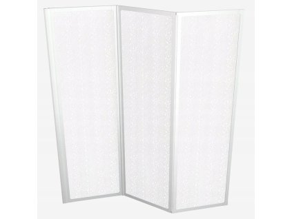 Vanová zástěna 3-křídlová 120x140 čiré sklo bílý profil