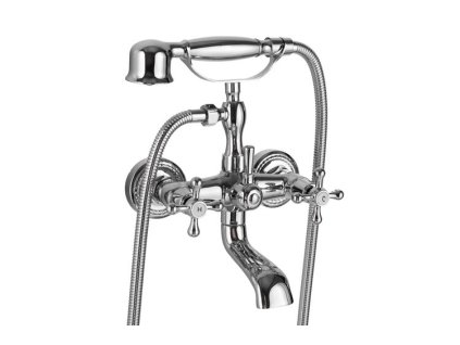 Nástěnná vanová baterie Retro se sprchovým setem  S-1167 chrom