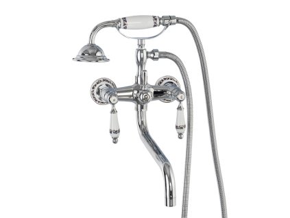 Nástěnná vanová baterie Retro se sprchovým setem  S-1184 chrom