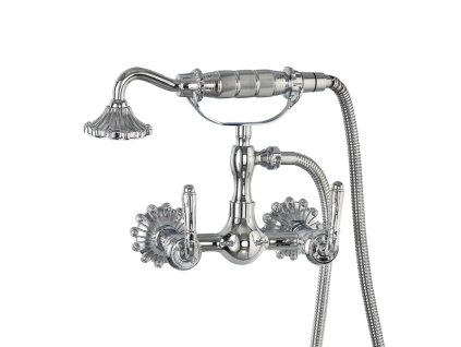 Nástěnná vanová baterie Retro se sprchovým setem  S-1183 chrom