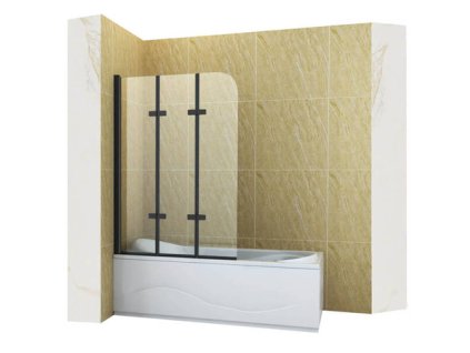 pol pm PARAWAN NAWANNOWY MARION 3 SKRZYDLOWY 120X140 RUCHOMY CZARNY 2407 6