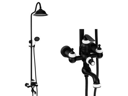 NÁSTĚNNÁ SPRCHOVÁ SOUPRAVA RETRO MATILDA S-1201B ČERNÁ