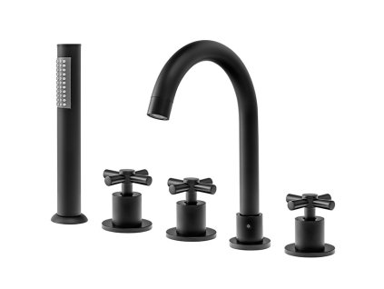 Vanová baterie 5- ti otvorová instalace S-1104B černá