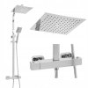Nástěnná sprchová baterie CUBE se sprchovou soupravou, ruční a talířovou sprchou chrom
