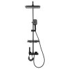 Nástěnná sprchová baterie S-1168B se sprchovou soupravou, ruční a talířovou sprchou černá