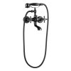 Nástěnná vanová baterie Retro se sprchovým setem  S-1167B černá
