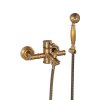 Nástěnná vanová baterie Retro se sprchovým setem S-1182VG staré zlato