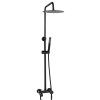 Nástěnná sprchová baterie S-1188B se sprchovou soupravou, ruční a talířovou sprchou černá