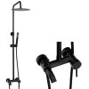 Nástěnná sprchová baterie S-1188B se sprchovou soupravou, ruční a talířovou sprchou černá