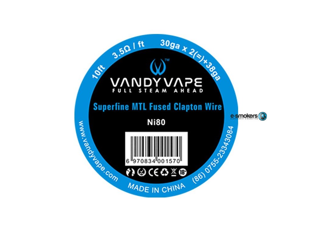 vandy vape superfine mtl odporovy drat ni80 3m