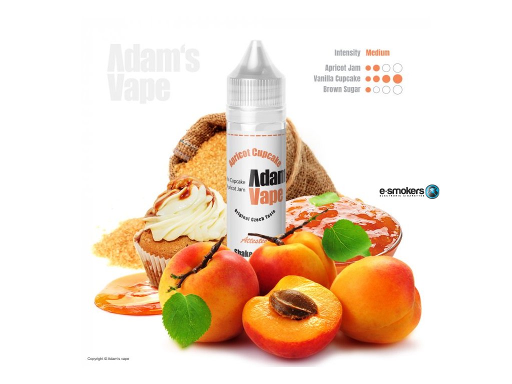 prichut adams vape shake and vape 12ml apricot cupcake