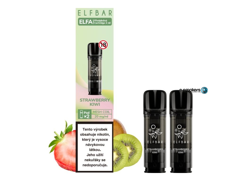 elf bar elfa pods cartridge 2pack strawberry kiwi 20mg