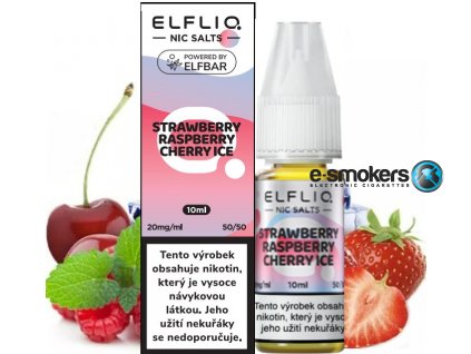 liquid elfliq nic salt strawberry raspberry cherry ice 10ml 20mg