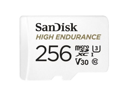 SanDisk High Endurace/micro SDXC/256GB/100MBps/Class 10/+ Adaptér/Bílá