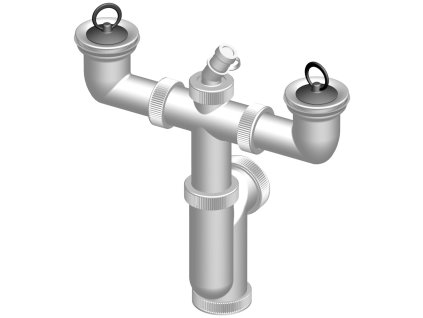 17920 sifon dvoudrezovy dn50 40 s odbockou plast mrizka t 723