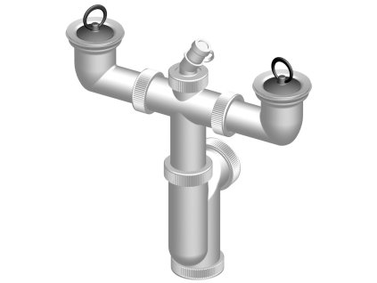 17923 sifon dvoudrezovy dn50 40 s odbockou nerezova mrizka t 724