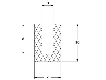 U profil silikon bílý 10x7x3