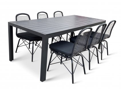 Kovový zahradní nábytek stůl Viking XL + 6x židle Gigi (3)