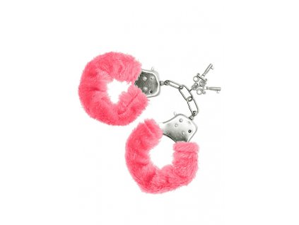 S Pleasures Furry Cuffs, Růžová