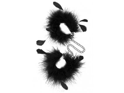 S Pleasures Feather Cuffs, Černá