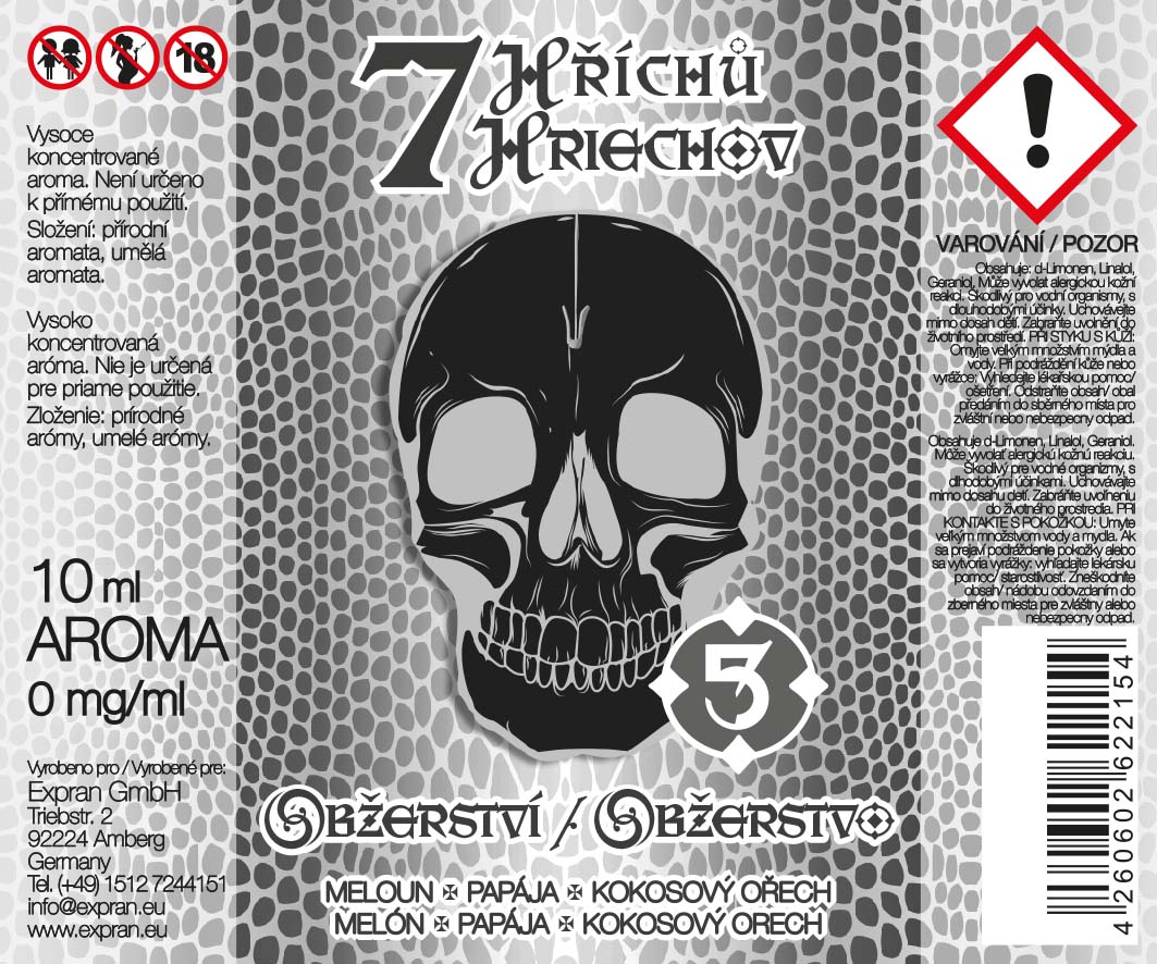 7 Hriechov - 5 obžerstvo (Shake & Vape) 10ml/60ml