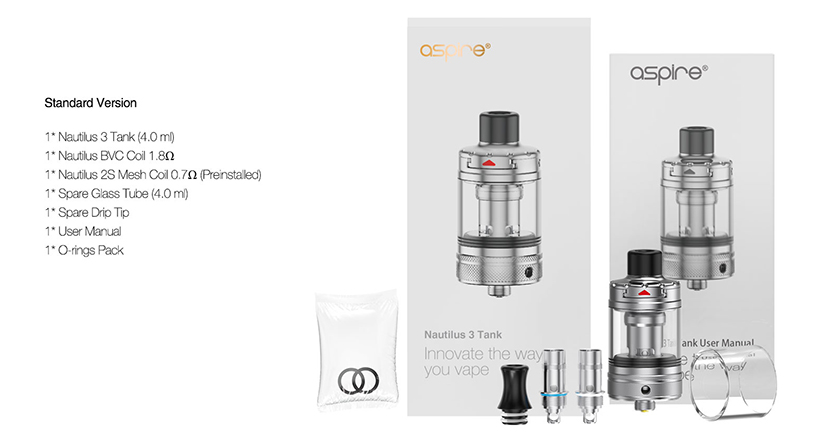 Aspire Nautilus 3 Tank package