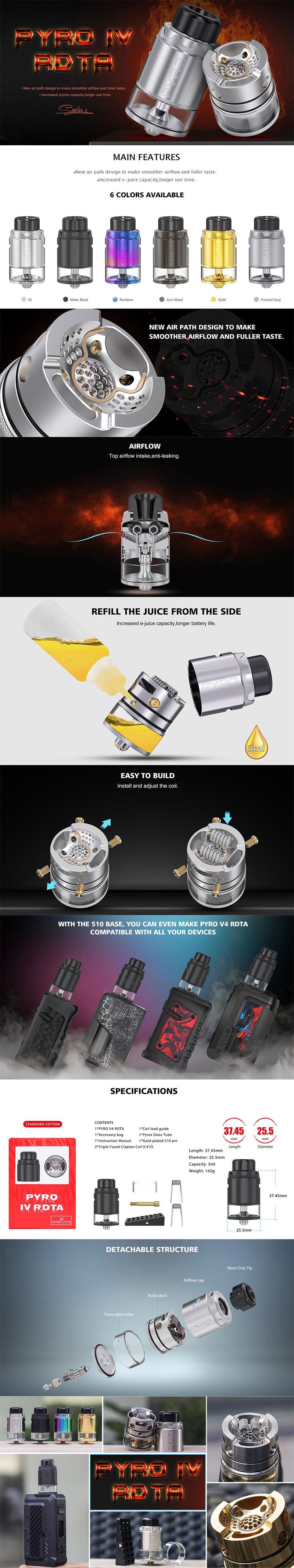 Rainbow - Vandyvape Pyro IV RDTA 5ml