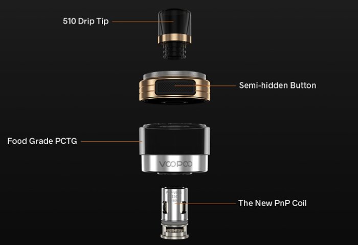 Shield Gold - VooPoo Drag S PnP-X 2500mAh