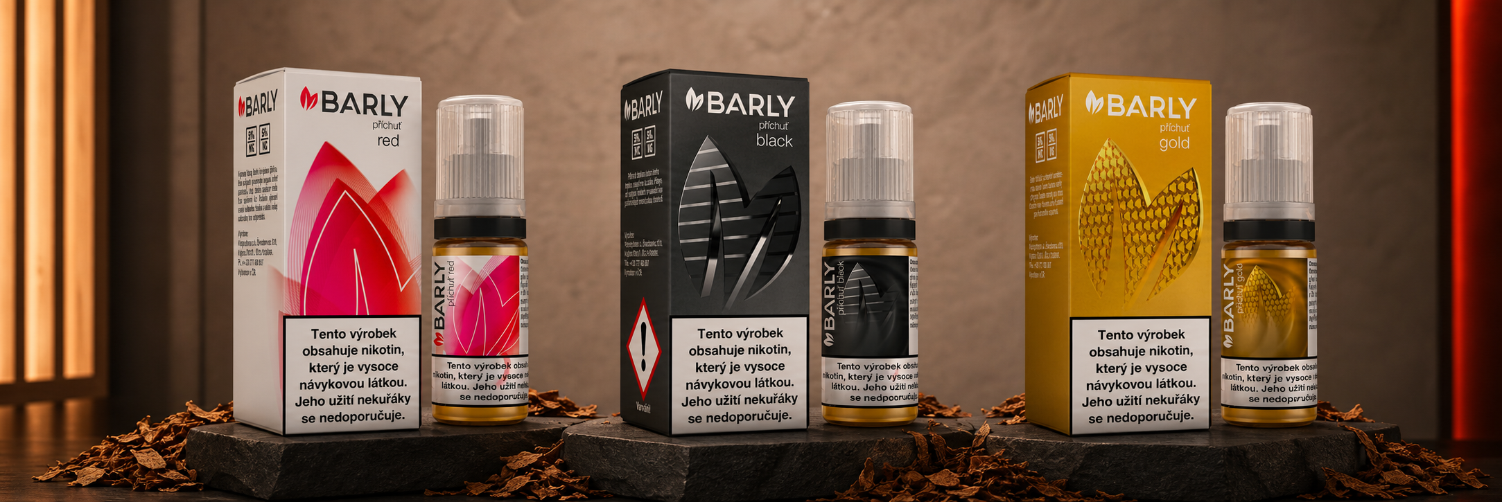 E-liquidy Barly – tabákové příchutě
