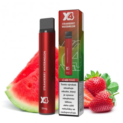X4 Bar Jahoda a meloun Strawberry Watermelon Jednorázová ecigareta