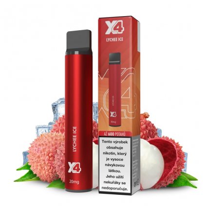 X4 Bar Chladivé liči Lychee Ice Jednorázová ecigareta