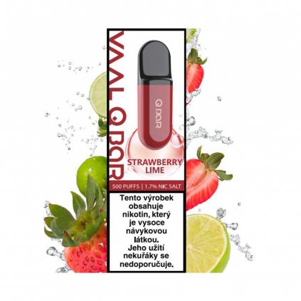 Vaal Q Bar jednorázová cigareta Strawberry Lime (Jahoda s limetkou)