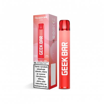Geek Bar 600 Fresh Strawberry jednorázová cigareta 20mg