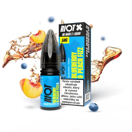 e-liquid RIOT X Salt - Blueberry & Peach Fizz (Borůvka a broskvová limonáda) 10ml