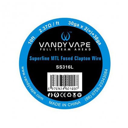 Vandy Vape - Superfine MTL Fused Clapton SS316L - Nerezový odporový drát