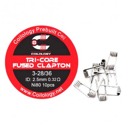 Coilology - Tri-Core Fused Clapton Ni80 0,38ohm předmotané spirálky, 10 KS